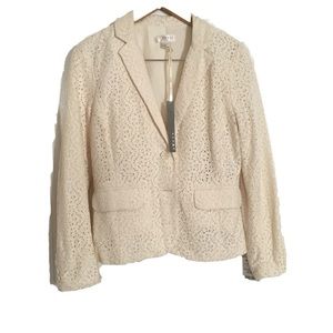 Kenar NWT Ivory Crochet Lace Blazer Small